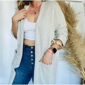 Anthropologie Cardigan Donni Ribbed-Knit Open Drape One Size Fits All Plus OS
